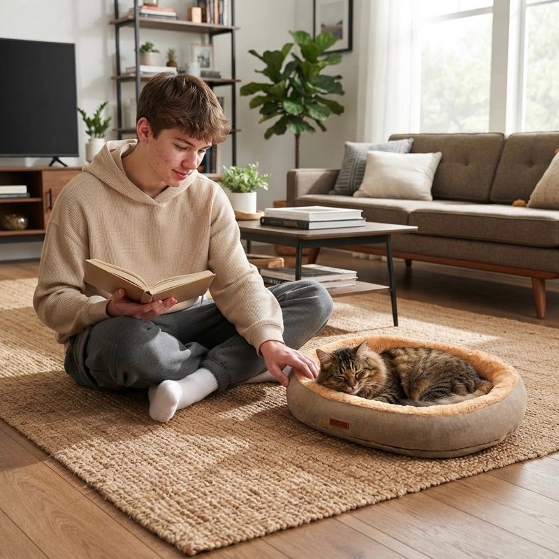 Coussin à Chat gris