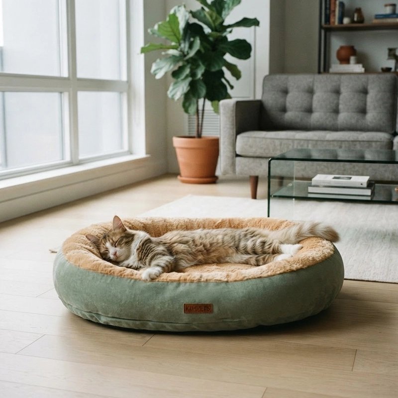 Coussin à Chat vert