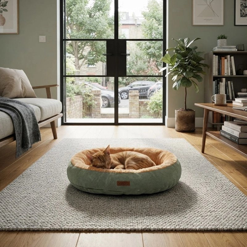 Coussin à Chat vert