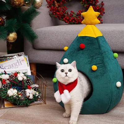 Niche pour Chat  Sapin de noël