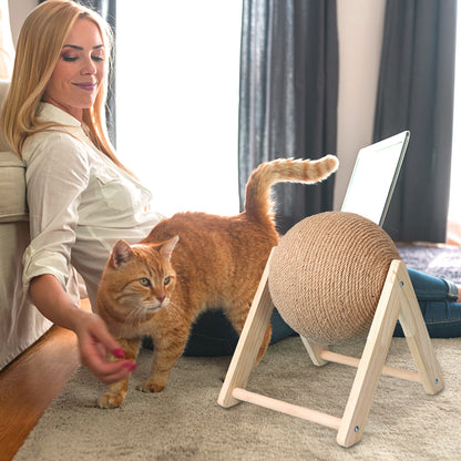 KUGLE™ | BALLE ANTI-STRESS EN SISAL POUR CHAT - {{ CHAT & CIE }}