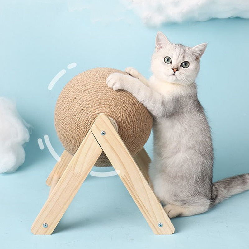 KUGLE™ | BALLE ANTI-STRESS EN SISAL POUR CHAT - {{ CHAT & CIE }}