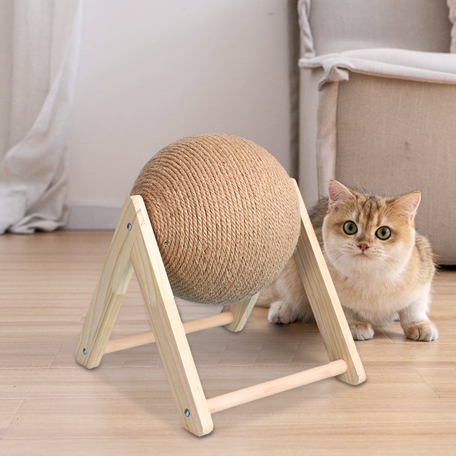 KUGLE™ | BALLE ANTI-STRESS EN SISAL POUR CHAT - {{ CHAT & CIE }}